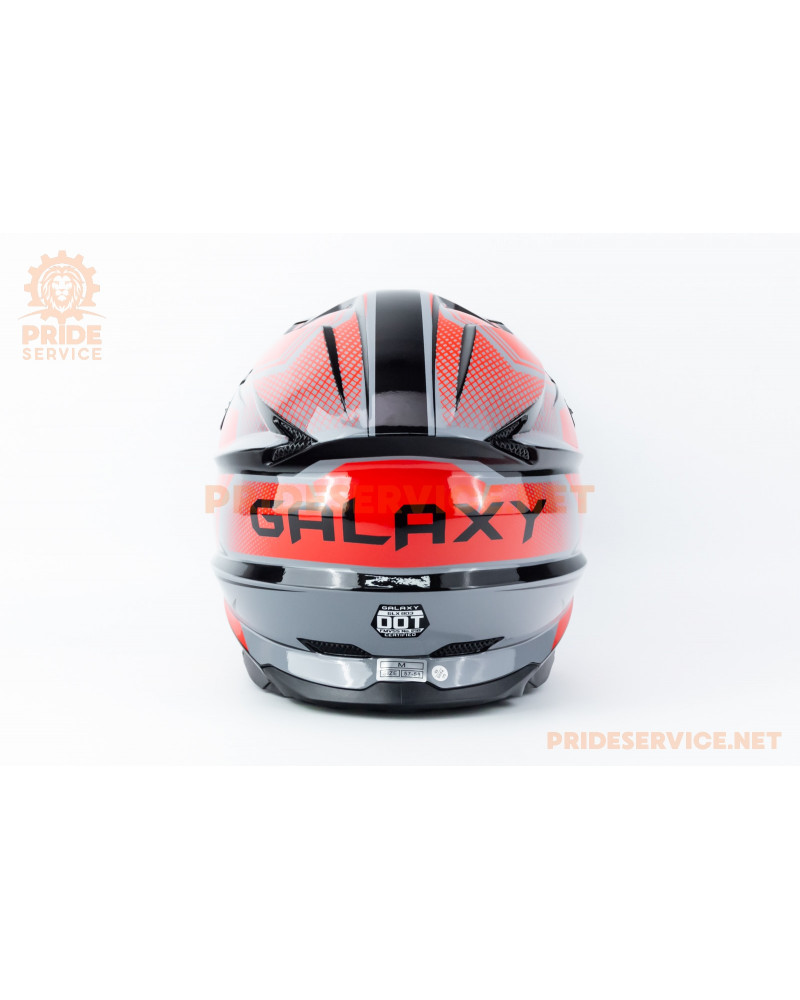 Шолом кросовий (стандарт DOT) GLX-803 M (57-58см), чорно-червоний