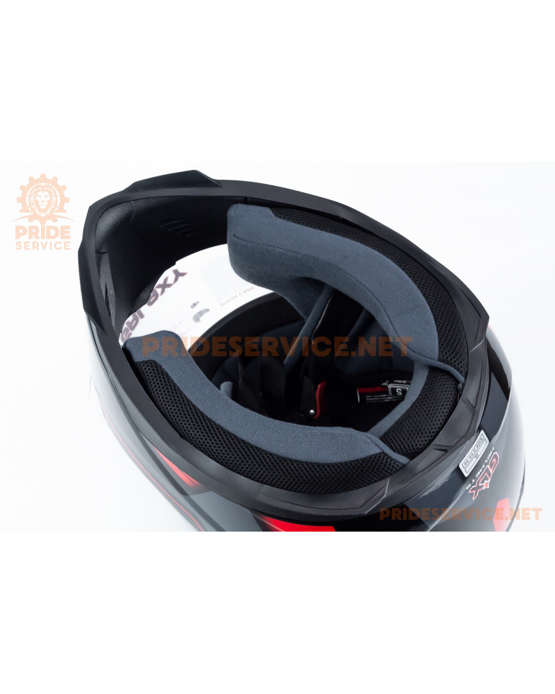 Шолом інтеграл GLX-313 S (55-56см), чорно-червоний