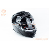 Шолом модуляр з відкидним підборіддям (стандарт DOT), висувні окуляри GLX-912 S (55-56см), чорний