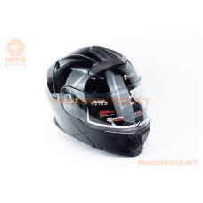 Шолом модуляр з відкидним підборіддям (стандарт DOT), висувні окуляри GLX-912 S (55-56см), чорний