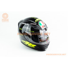 Шолом інтеграл з LED підсвічуванням, висувні окуляри K-3 S, чорно-салатовий PROJECT 46