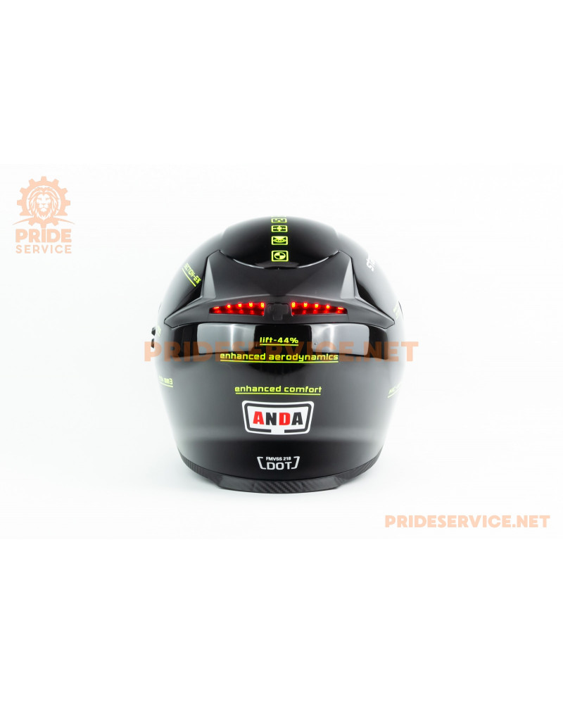 Шолом інтеграл з LED підсвічуванням, висувні окуляри K-3 S, чорно-салатовий PROJECT 46