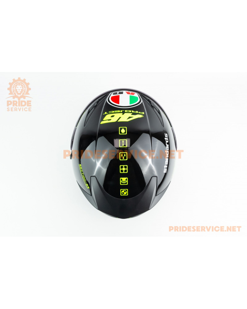 Шолом інтеграл з LED підсвічуванням, висувні окуляри K-3 S, чорно-салатовий PROJECT 46