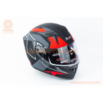 Шолом модуляр з відкидним підборіддям, висувні окуляри GLX-902 S (55-56см), чорно-червоний мат