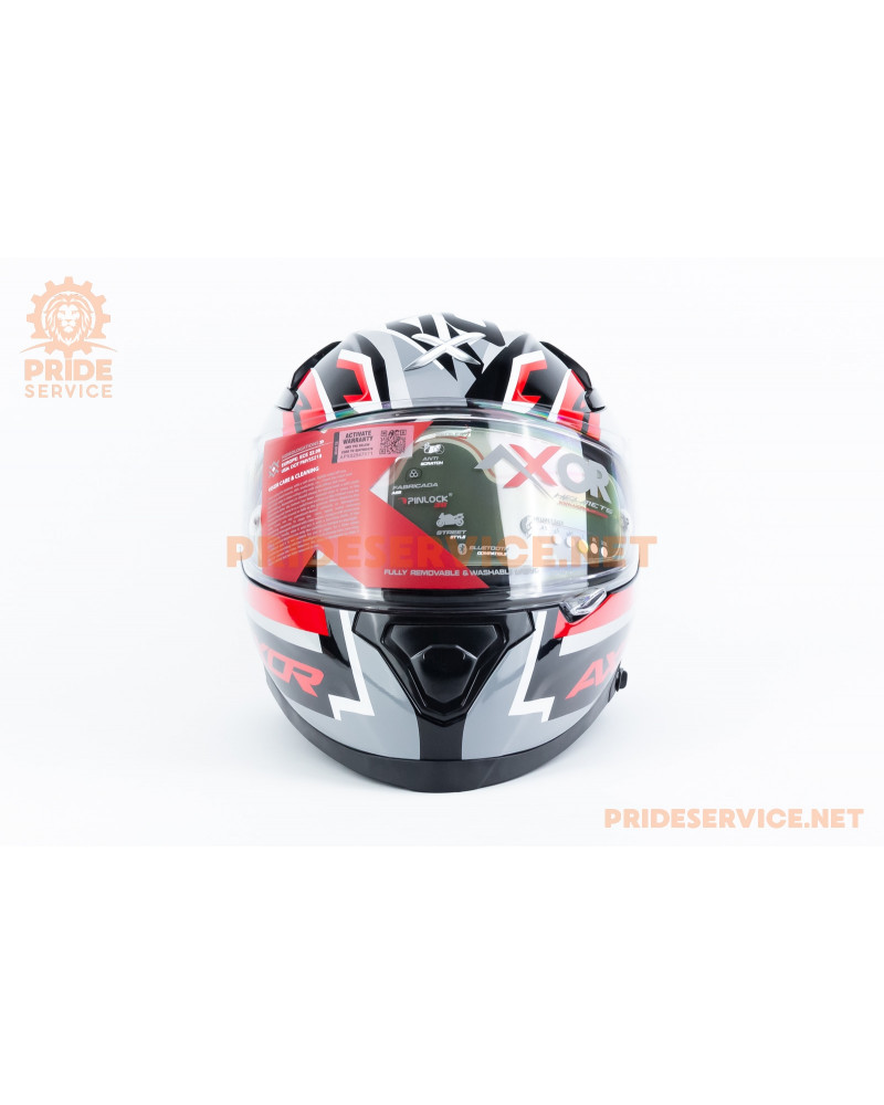 Шолом інтеграл APEX STREAK з пінлоком (стандарт DOT/ECE), висувні сонцезахисні окуляри L (59-60см), чорно-червоний Шолом інтеграл APEX STREAK з пінлоком (стандарт DOT/ECE), висувні сонцезахисні окуляри L (59-60см), чорно-червоний