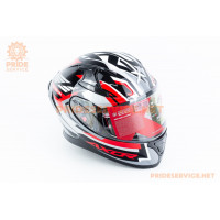 Шолом інтеграл APEX STREAK з пінлоком (стандарт DOT/ECE), висувні сонцезахисні окуляри L (59-60см), чорно-червоний Шолом інтеграл APEX STREAK з пінлоком (стандарт DOT/ECE), висувні сонцезахисні окуляри L (59-60см), чорно-червоний