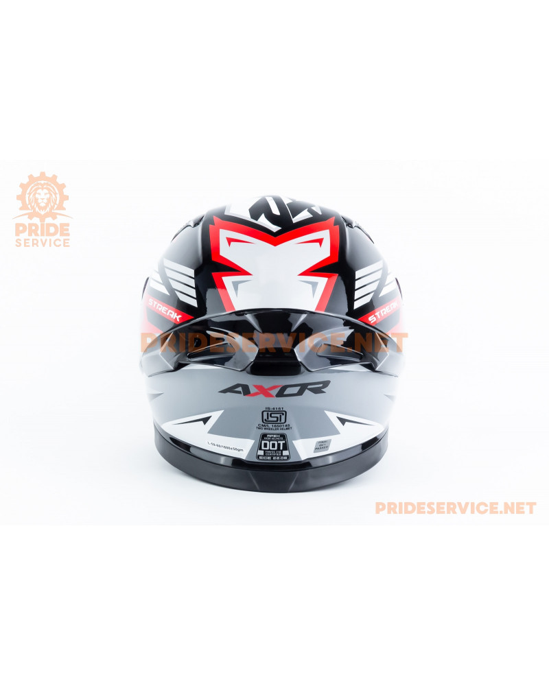 Шолом інтеграл APEX STREAK з пінлоком (стандарт DOT/ECE), висувні сонцезахисні окуляри L (59-60см), чорно-червоний Шолом інтеграл APEX STREAK з пінлоком (стандарт DOT/ECE), висувні сонцезахисні окуляри L (59-60см), чорно-червоний