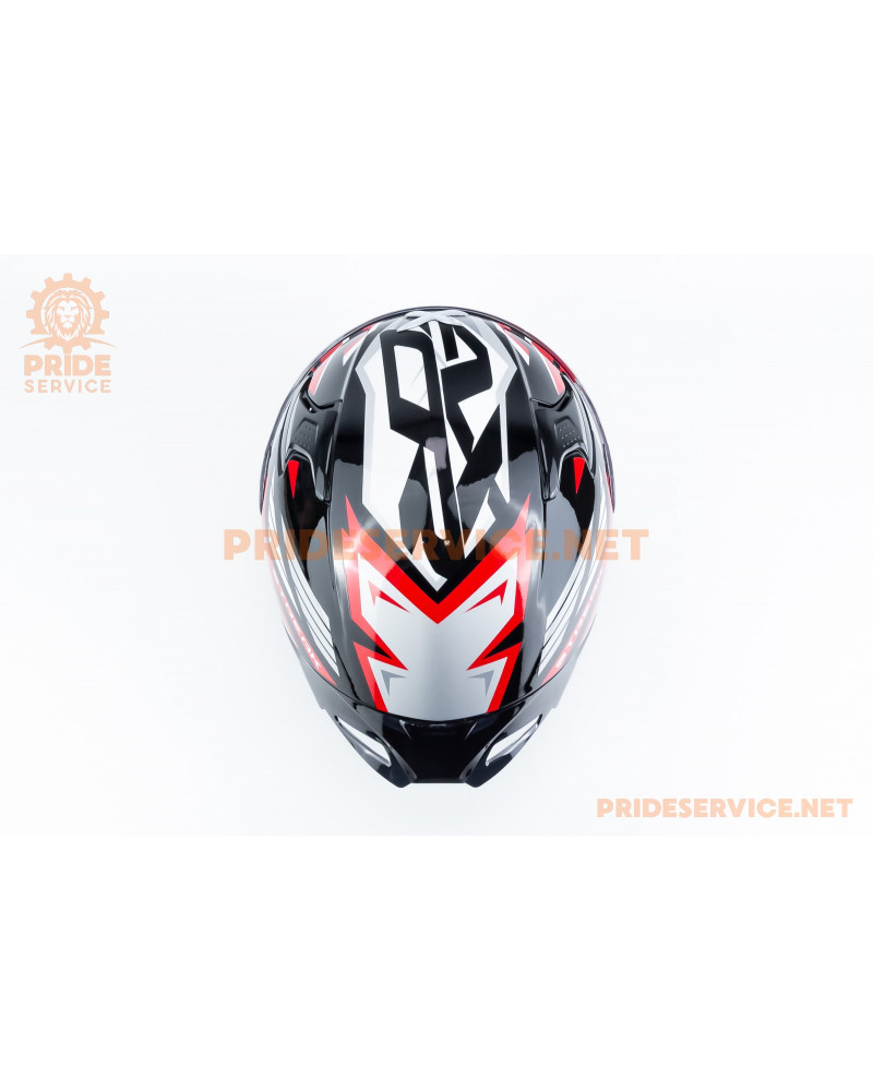 Шолом інтеграл APEX STREAK з пінлоком (стандарт DOT/ECE), висувні сонцезахисні окуляри L (59-60см), чорно-червоний Шолом інтеграл APEX STREAK з пінлоком (стандарт DOT/ECE), висувні сонцезахисні окуляри L (59-60см), чорно-червоний