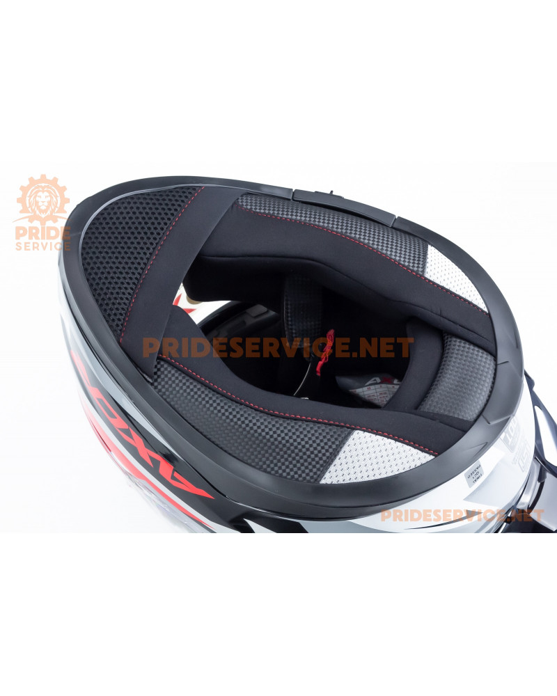 Шолом інтеграл APEX STREAK з пінлоком (стандарт DOT/ECE), висувні сонцезахисні окуляри L (59-60см), чорно-червоний Шолом інтеграл APEX STREAK з пінлоком (стандарт DOT/ECE), висувні сонцезахисні окуляри L (59-60см), чорно-червоний