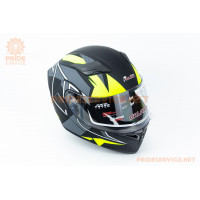 Шолом модуляр з відкидним підборіддям, висувні окуляри GLX-902 M (57-58см), чорно-салатовий мат