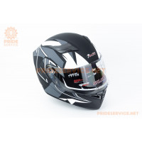 Шолом модуляр з відкидним підборіддям, висувні окуляри GLX-902 L (59-60см), чорно-білий мат