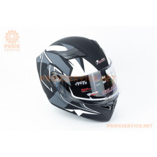 Шолом модуляр з відкидним підборіддям, висувні окуляри GLX-902 L (59-60см), чорно-білий мат