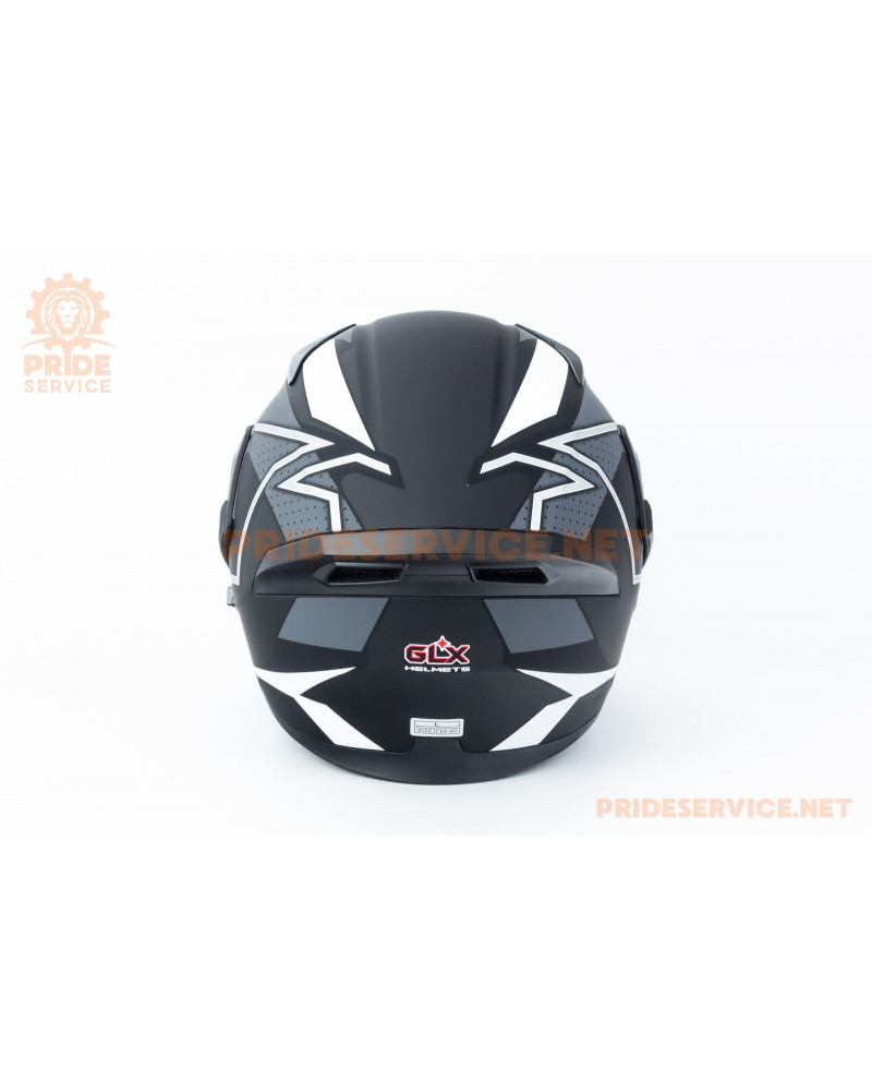 Шолом модуляр з відкидним підборіддям, висувні окуляри GLX-902 L (59-60см), чорно-білий мат