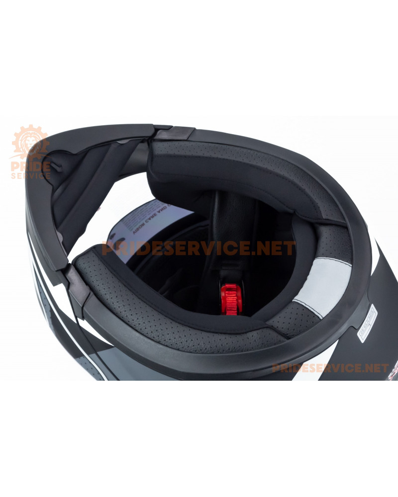 Шолом модуляр з відкидним підборіддям, висувні окуляри GLX-902 L (59-60см), чорно-білий мат