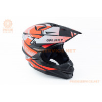 Шолом кросовий (стандарт DOT) GLX-803 M (57-58см), чорно-червоний мат