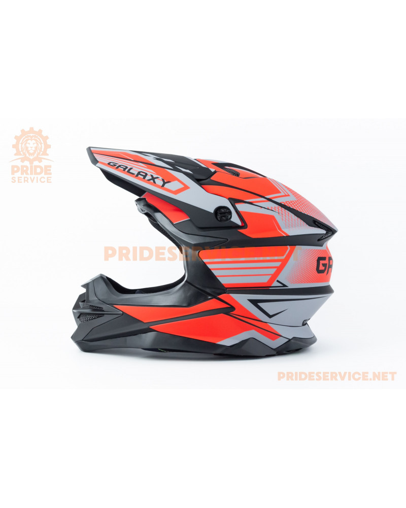 Шолом кросовий (стандарт DOT) GLX-803 M (57-58см), чорно-червоний мат