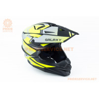 Шолом кросовий (стандарт DOT) GLX-803 L (59-60см), чорно-салатовий мат