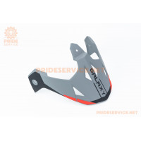 Козирок шолома кросового GLX-802, чорно-червоний мат