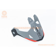 Козирок шолома кросового GLX-802, чорно-червоний мат