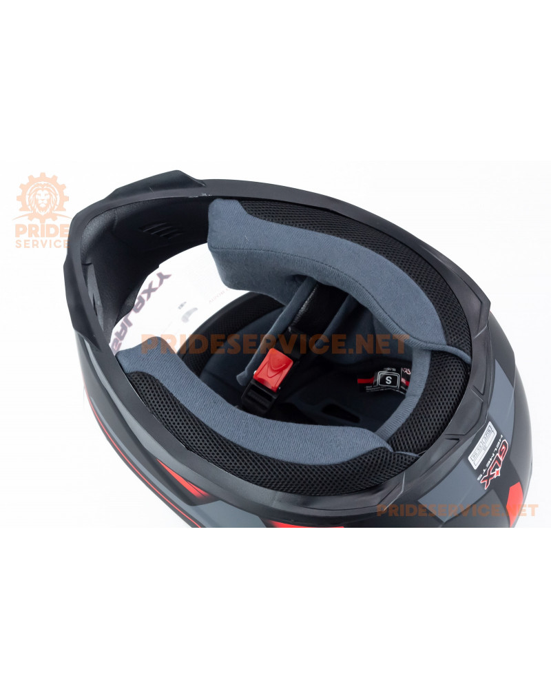 Шолом інтеграл GLX-313 S (55-56см), чорно-червоний мат