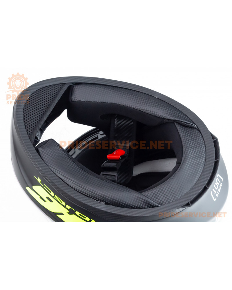 Шолом інтеграл з LED підсвічуванням, висувні окуляри K-3 S, чорно-салатовий PROJECT 46 мат