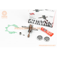 Колінвал 1E36F шатун жовтий + підшипник + підшипники колінвалу 2шт + прокладка + герметик + шпонка