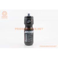 Фляга пластикова 550мл, з захисною кришкою, чорна з малюнком біло-червоним "Trek"