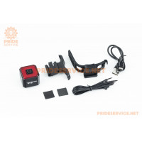 Ліхтар задній COB LED алюмінієвий, Li-ion 3.7V 350mAh зарядка від USB, датчик світла, Автоматичний СТОП-СИГНАЛ, чорний WT005 Ліхтар задній COB LED алюмінієвий, Li-ion 3.7V 350mAh зарядка від USB, датчик світла, Автоматичний СТОП-СИГНАЛ, чорний WT005