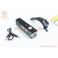 Ліхтар передній 1 діод 300 lumen, Li-ion 3.7V 1800mAh зарядка від USB, чорний JY-7203-300 Ліхтар передній 1 діод 300 lumen, Li-ion 3.7V 1800mAh зарядка від USB, чорний JY-7203-300