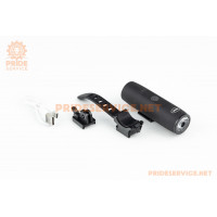Ліхтар передній 1 діод 300 lumen алюмінієвий, Li-ion 3.7V 2200mAh зарядка від USB, вологозахисний, чорний