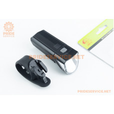 Ліхтар передній 1 діод 60 lumen, під батарейки AAAх3, чорний JY-7181