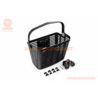 Кошик передній з ручкою пластмасовий, кріпл. швидкознімне на кермо, чорний BL-045
