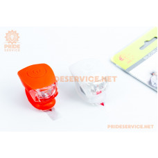 Ліхтар передній 2 діода+задній 2 діода, під батарейки CR2032х2, силіконові, JY-267-2