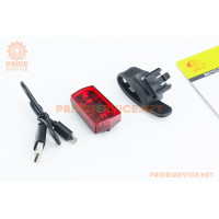 Ліхтар задній 2 діода, Li-ion 3.7V 300mAh зарядка від USB, JY-6115T