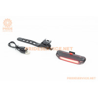 Ліхтар задній 100 lumen, Li-ion 3.7V 500mAh зарядка від USB, вологозахисний, чорний