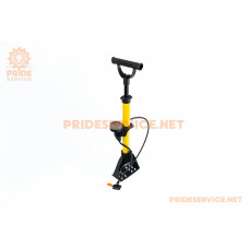 Насос ручний "підлоговий" з манометром 160 psi/11 bar, під штуцера Schrader&Presta, жовто-чорний JK-8002