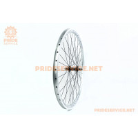 Колесо 26" переднє V-brake, обід "крапля" алюмінієвий, втулка 14Gx36H, чорна, кріпл. гайка, "GRAVITY"