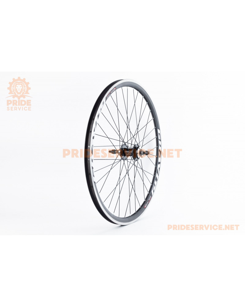 Колесо 26" заднє Disk-brake, обід "крапля" та втулка 14Gx36H алюмінієві, пром-підшипники 6200 2RS, під вільнобіг, кріпл. гайка, "GRAVITY"