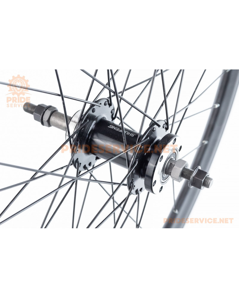 Колесо 26" заднє Disk-brake, обід "крапля" та втулка 14Gx36H алюмінієві, пром-підшипники 6200 2RS, під вільнобіг, кріпл. гайка, "GRAVITY"