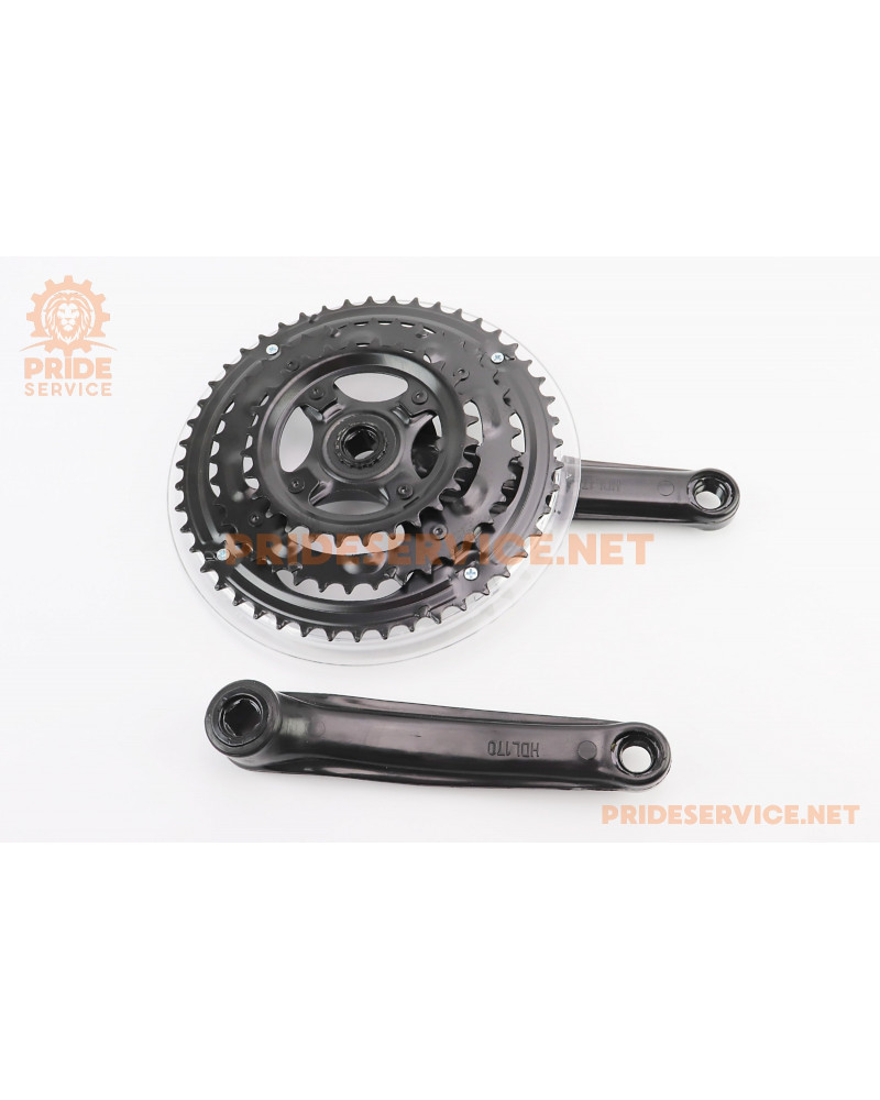 Шатуни "квадрат" 170мм, 48.38.28T MTB, чорні GS-P316