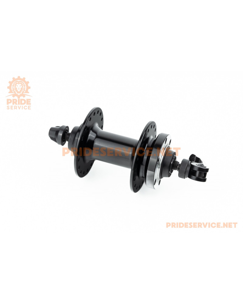 Втулка передня MTB алюмінієва 14Gx36H, Disk-brake, 2 пром-підшипники 6200 2RS, кріпл. ексцентрик, чорна U-B07FQR