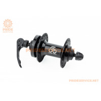 Втулка передня MTB алюмінієва 14Gx36H, Disk-brake, 2 пром-підшипники 6200 2RS, кріпл. ексцентрик, чорна U-B07FQR