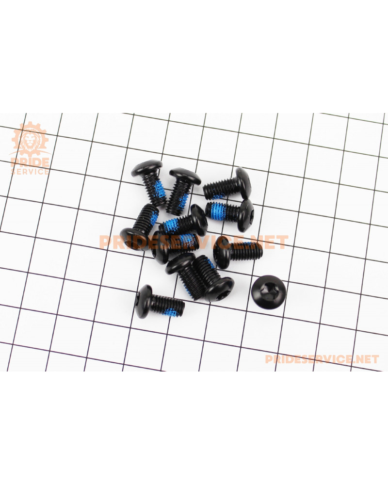 Болт гальмівного диска M5x9мм, під ключ Т25, 12шт к-кт, чорний