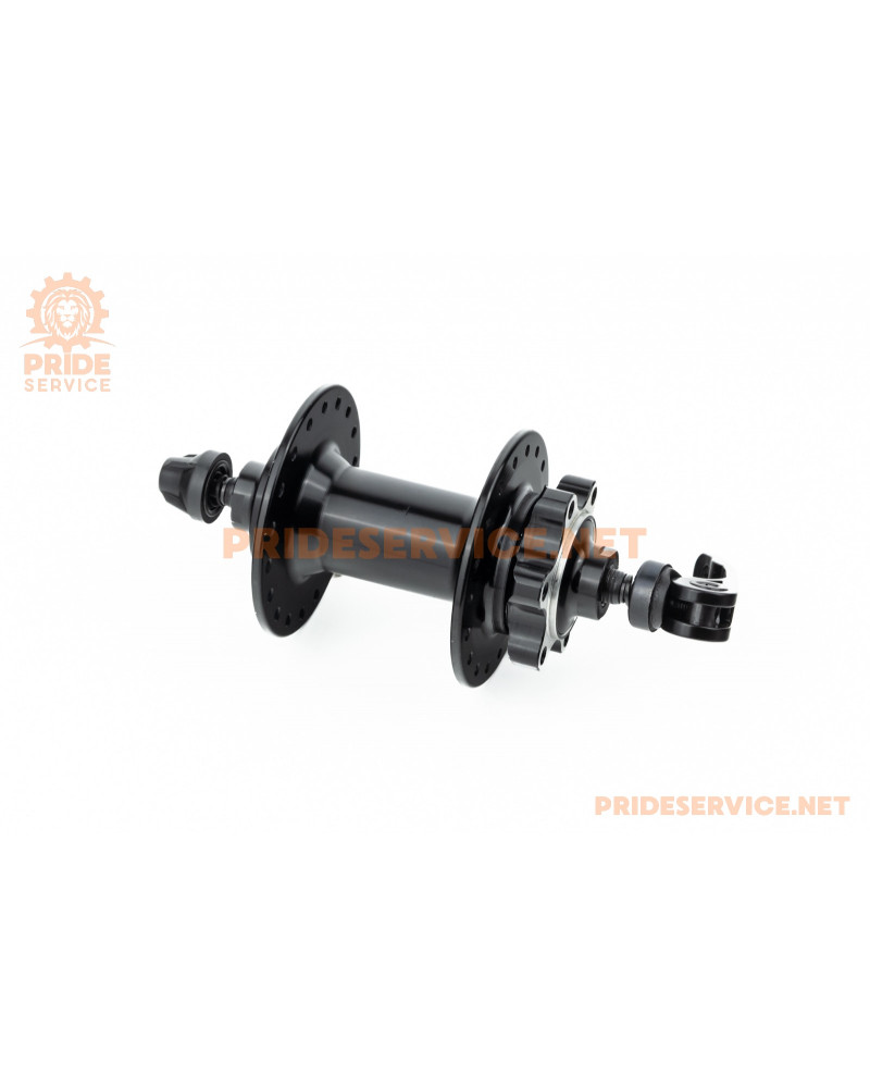 Втулка передня MTB алюмінієва 14Gx36H, Disk-brake, 2 пром-підшипники 6200 2RS, кріпл. ексцентрик, чорна U-B12FQR