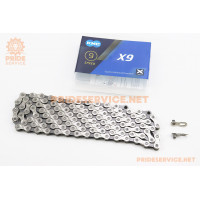 Ланцюг приводний 1/2х11/128"х116L 9 швидкостей, сріблясто-сірий X9 Ланцюг приводний 1/2х11/128"х116L 9 швидкостей, сріблясто-сірий X9