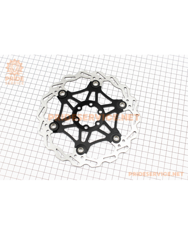 Гальмівний диск 180мм, кріпл. 6 болтів, на алюмінієвому павуку, чорний FD-01