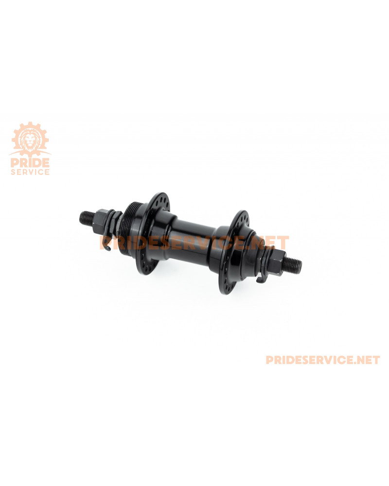 Втулка передня MTB алюмінієва 14Gx36H, Disk-brake (різьба), 2 пром-підшипники 6200 2RS, кріпл. гайка, чорна U-B23F