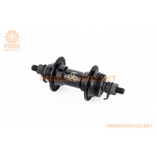 Втулка передня MTB алюмінієва 14Gx36H, Disk-brake (різьба), 2 пром-підшипники 6200 2RS, кріпл. гайка, чорна U-B23F