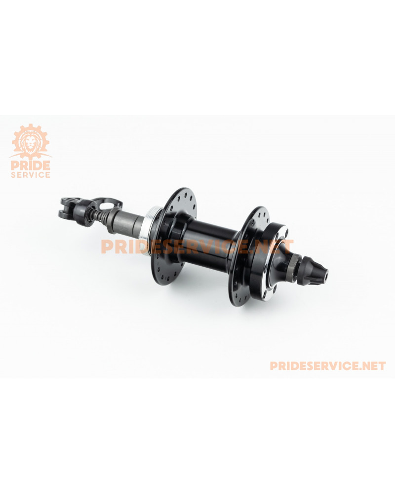 Втулка задня MTB алюмінієва 14Gx32H під вільнобіг, Disk-brake, 2 пром-підшипники 6000 2RS, кріпл. ексцентрик, чорна D242SBT