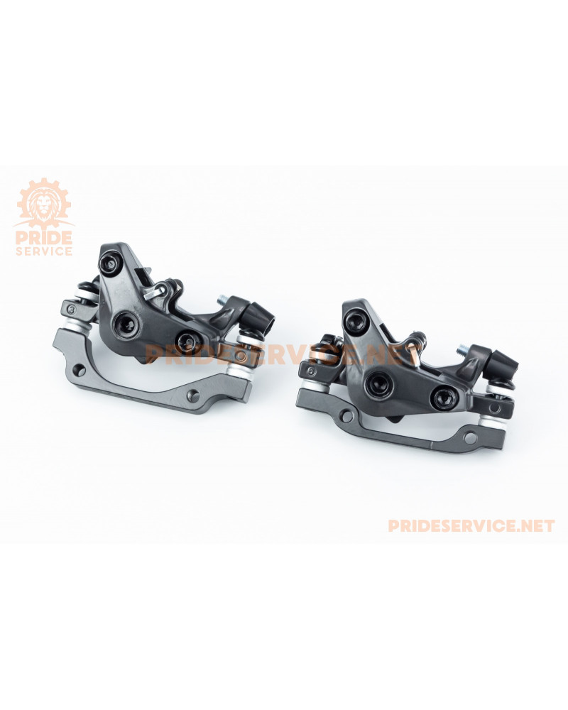 Гальмо Disk-brake переднє (F160/R140мм)+заднє (F180/R160мм), диски 160мм, кріпл. 6 болтів, темно-сірі SL-M350+RT525